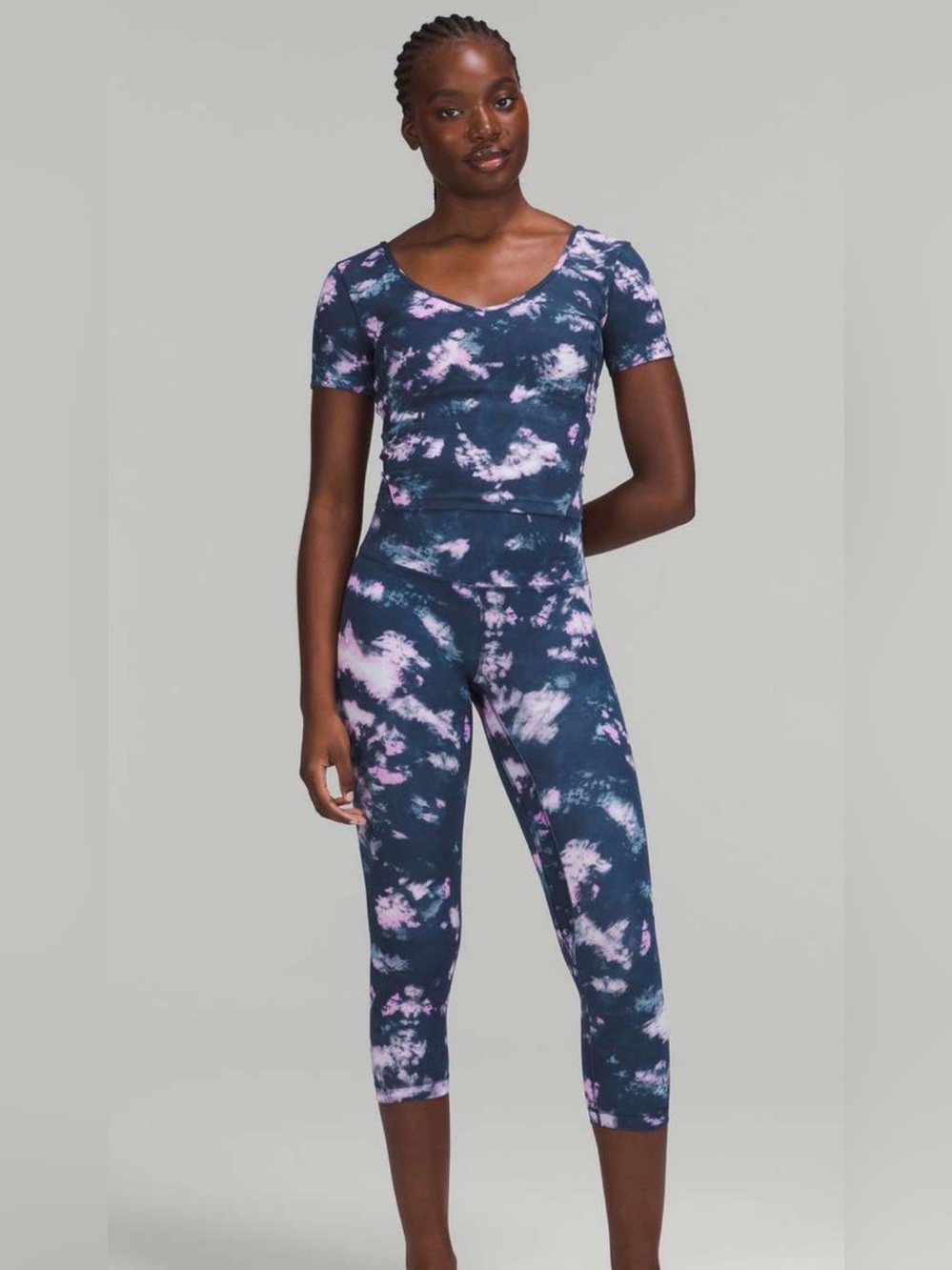 Lululemon Align Circulate Tie Dye Mineral Blue Multi Two-Piece Set size 2